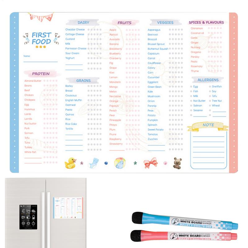 Baby Food Checklist - Bebek İlk Gıdalar Kontrol Listesi Manyetik
