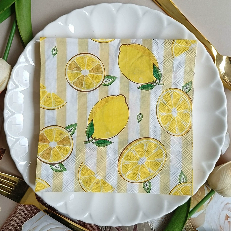 Baby Food Bag - 20 adet/torba Yaz Limon Tema Kağıt