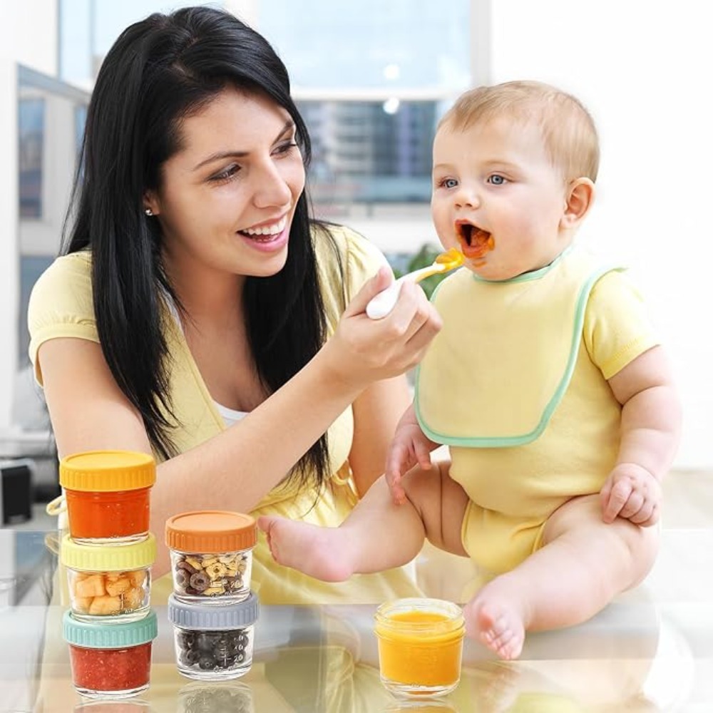 Baby Food In Jars - 6 adet cam bebek maması kavanozu