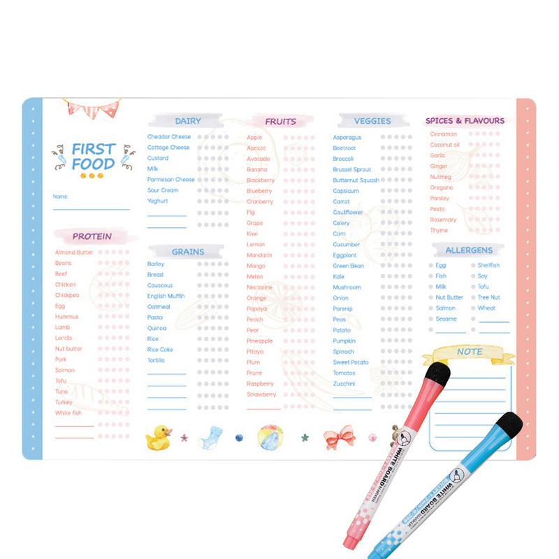 Baby Food Tracker - Bebek ilk gıdalar buzdolabı mıknatısı ile